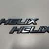 'Helix' Schriftzug, Chrom+Schwarz, 2 Stück, passt Honda CN250 – Bild 3